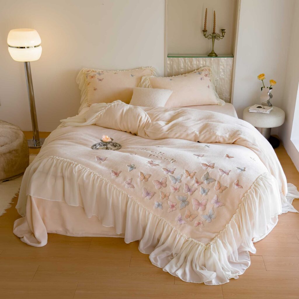 Σετ σεντόνια 4τμχ από ύφασμα βελούδινο για κρεβάτι διπλό και υπέρδιπλο 4 Seasons Collectionn