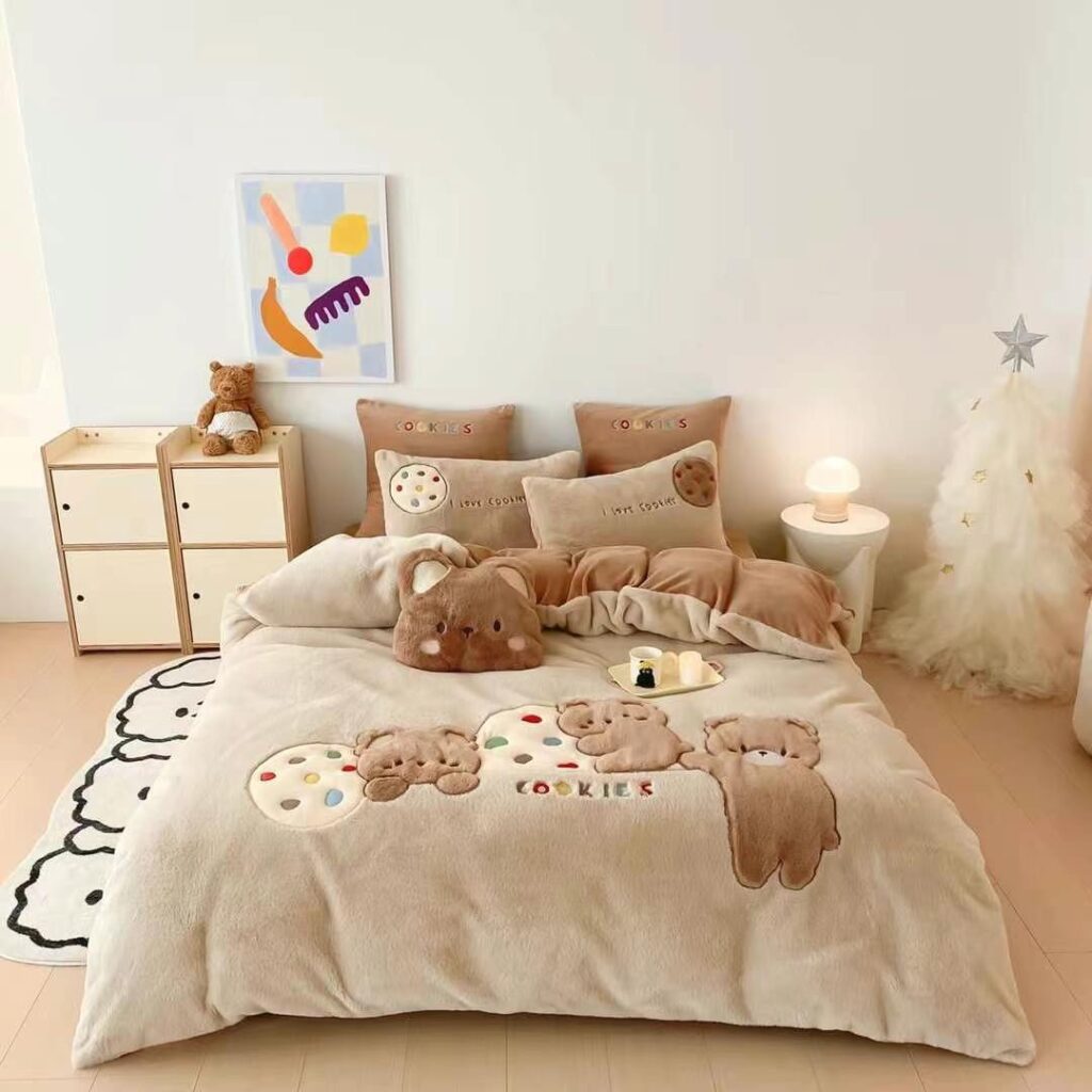 Σετ σεντόνια 4τμχ από ύφασμα βελούδινο για κρεβάτι διπλό και υπέρδιπλο 4 Seasons Collectionn