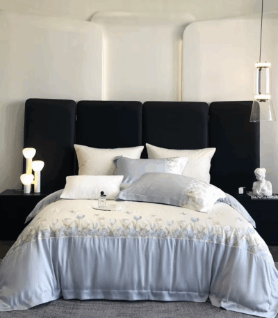 Πολυτελές σετ κλινοσκεπασμάτων από 100% βαμβάκι Αυστραλίας με λουλουδάτο κέντημα για κρεβάτι διπλό και υπέρδιπλο 4 Seasons Collectionn