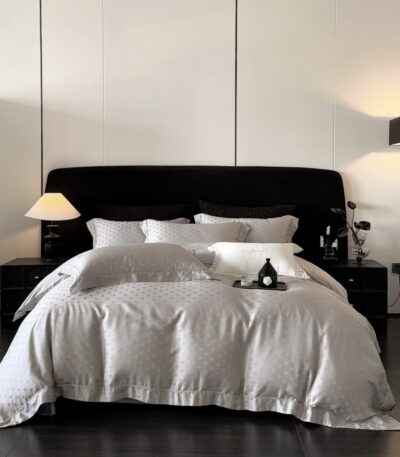 Σετ σεντόνια 4τμχ από 100% Lyocell και τεχνική Ζακάρ για κρεβάτι διπλό και υπέρδιπλο 4 Seasons Collectionn