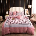 Παπλωματοθήκη Φανελένια Σετ 4 Τεμ. με Κατωσέντονο & 2 Μαξιλαροθήκες Leopink – Υπέρδιπλο 220×240 εκ.