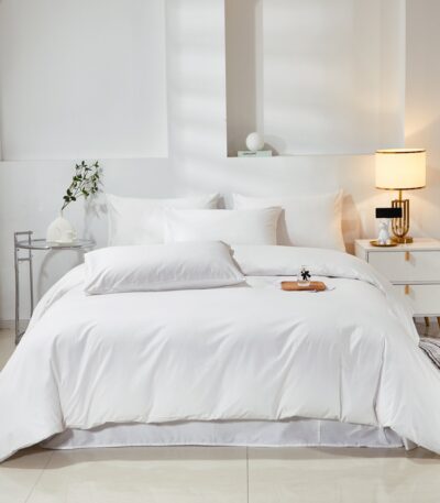 Σετ σεντόνια από 100% βαμβάκι για μονό, διπλό ή υπέρδιπλο κρεβάτι χρώμα λευκό 4 Seasons Collection