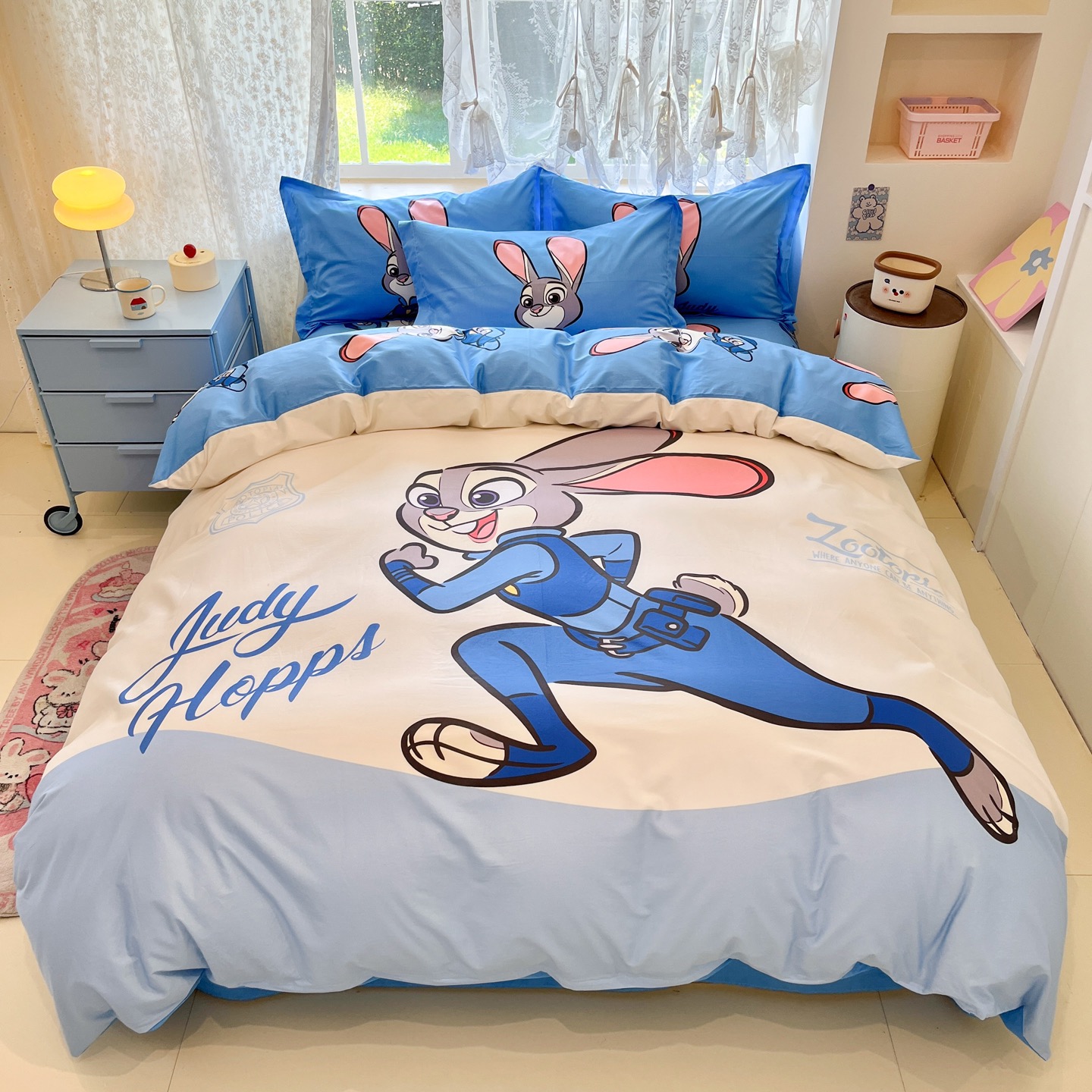 Παιδικό Σετ Κλινοσκεπασμάτων Disney Judy Hopps (1) Παιδικό Σετ Κλινοσκεπασμάτων Disney Judy Hopps - Λευκό & Σιελ (3 Τεμάχια) - Image 1