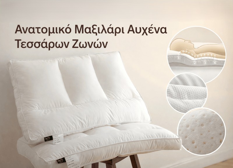 Ανατομικό μαξιλάρι αυχένα τεσσάρων ζωνών