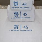 Βαμβακερές Λευκές Ξενοδοχειακές Πετσέτες με Φαρδιά 3D Πικέ Φάσα Σετ 3 Τεμ.