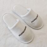 Βελουτέ Παντόφλες Λευκές Slippers