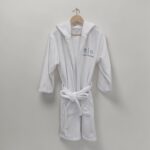 Μπουρνούζι Παιδικό Βαμβακερό Coral Cotton Λευκό Unisex Με Κουκούλα