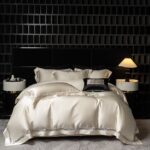 Πολυτελές Σετ Κλινοσκεπασμάτων Celeste Light Pearl από Μεταξένιο Μπροκάρ